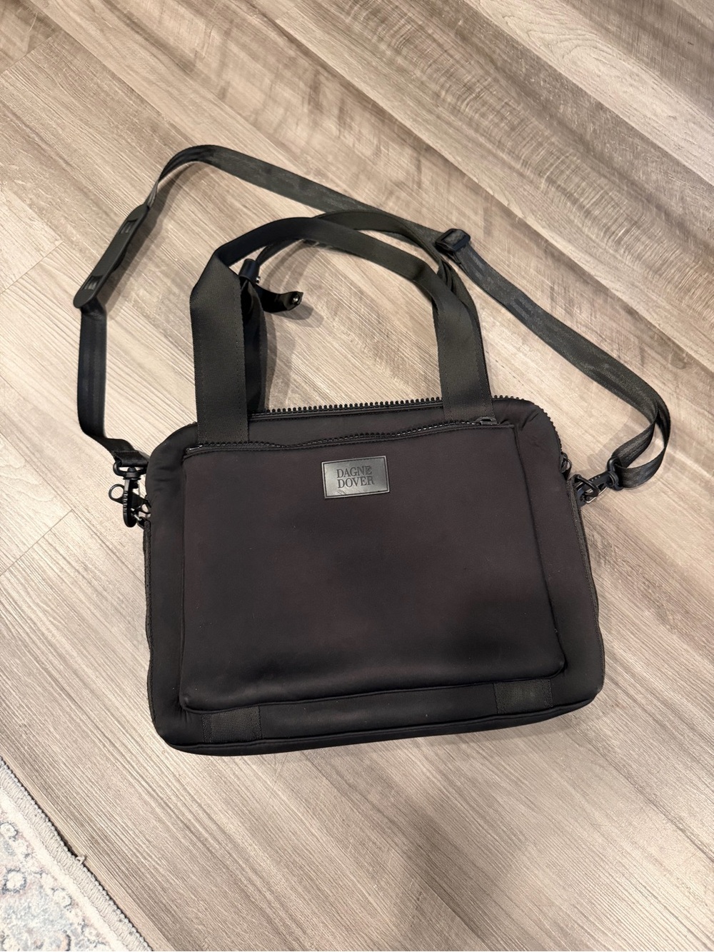 Dagne Dover Black Laptop Work Bag Tote Crossbody